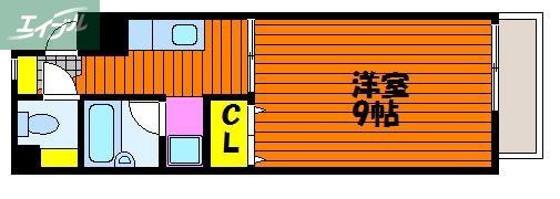 アミスター大供(1K/7階)の間取り写真