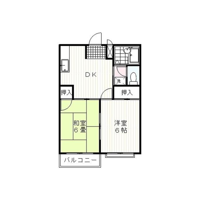 東府屋ハイツ(2DK/1階)の間取り写真