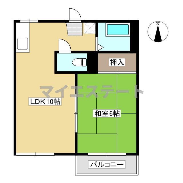 コーポサンリッチI(1LDK/1階)の間取り写真