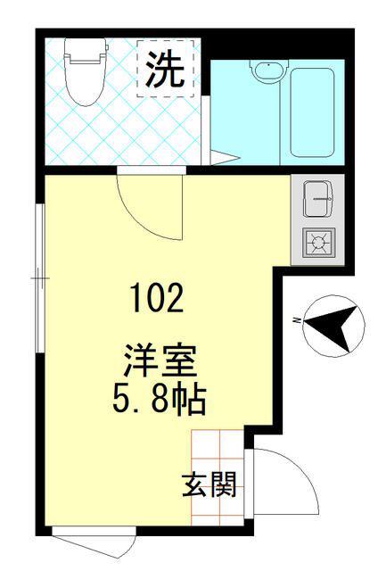 コンフォート北綾瀬(ワンルーム/1階)の間取り写真