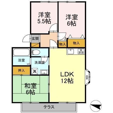 コアロード(3LDK/2階)の間取り写真