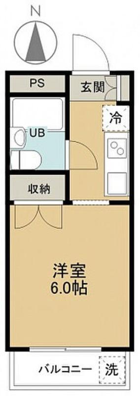 グランドール東所沢(1K/4階)の間取り写真
