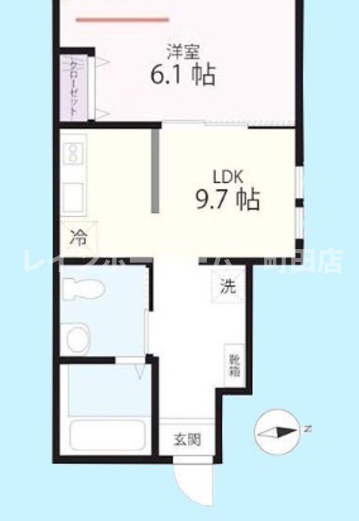 QUIET CRAB HOUSE MIX西谷B号棟(1LDK/1階)の間取り写真