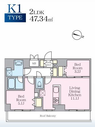 S-RESIDENCE板橋大山CLAIR(2LDK/7階)の間取り写真