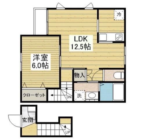 メゾン ド フェリシア(1LDK/2階)の間取り写真