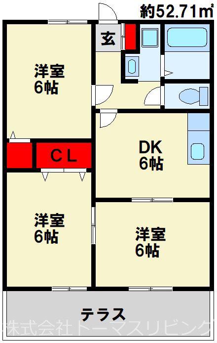プレミールHK(3DK/1階)の間取り写真