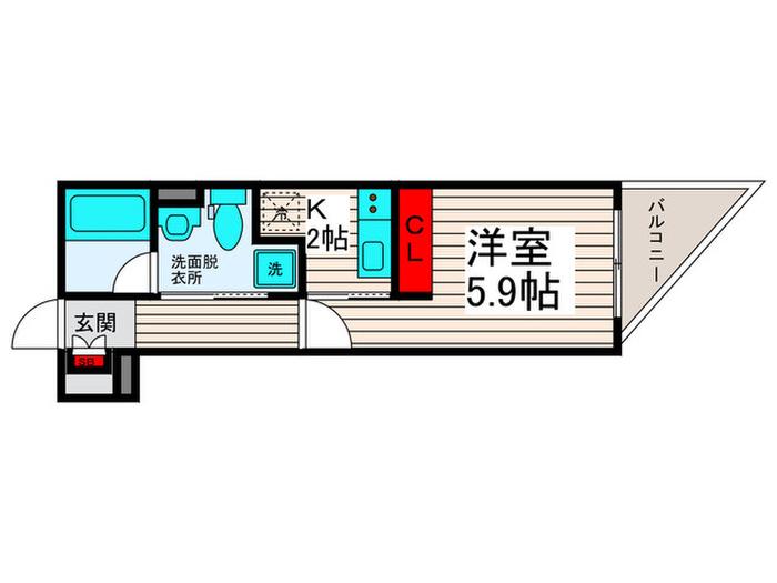 LAUREL西新井栄町(1K/3階)の間取り写真