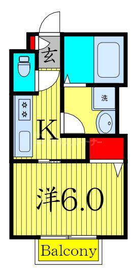 ルナフローラ(1K/1階)の間取り写真