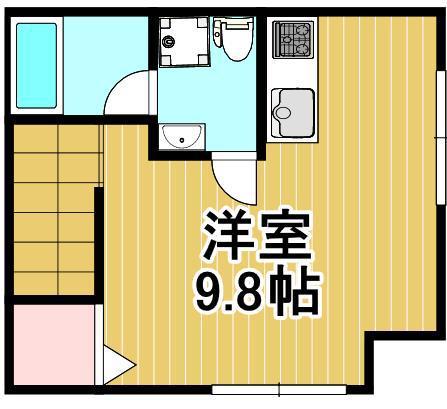 ジェラートII(ワンルーム/2階)の間取り写真