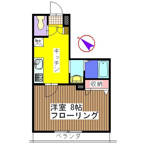 H.I PRENDRE(1K/2階)の間取り写真
