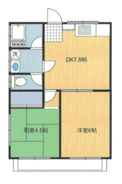 サンシティ(2DK/1階)の間取り写真