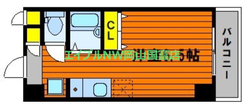 GV備岡(ワンルーム/10階)の間取り写真