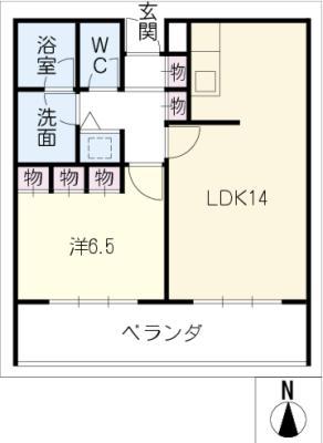 NESPALD西里(1LDK/3階)の間取り写真
