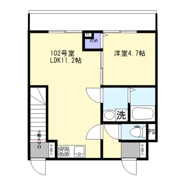 SAKURAVERDE南荻窪(1LDK/1階)の間取り写真