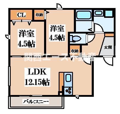 MAISON DE MILLE(2LDK/3階)の間取り写真