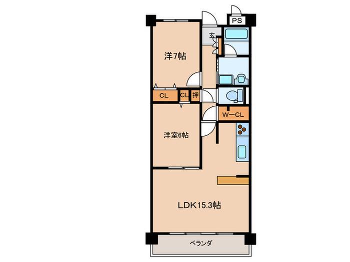 パレス マイセン(2LDK/5階)の間取り写真