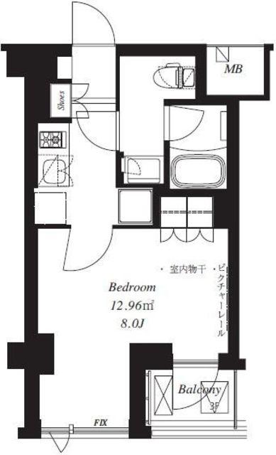 フレンシア青葉台(1K/3階)の間取り写真