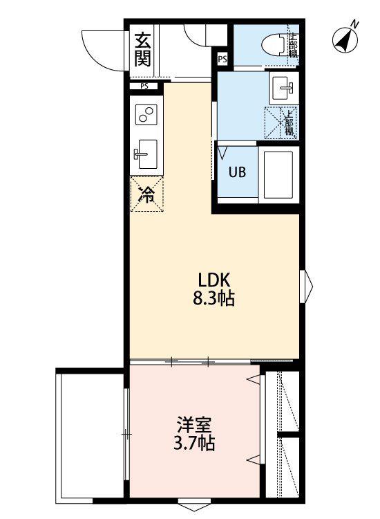 ルノン東所沢(1LDK/3階)の間取り写真