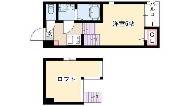 ステラート新瑞橋(1K/1階)の間取り写真