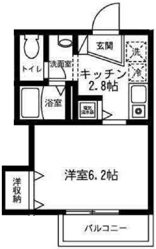 ドミール田無(1K/2階)の間取り写真