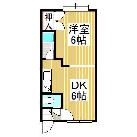 ロイヤルハーベストA(1DK/2階)の間取り写真