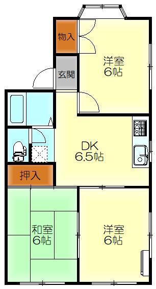 隅岡ハイツ(3DK/1階)の間取り写真