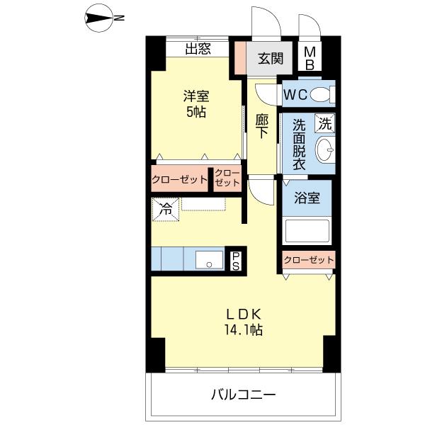 グレイス一葉(1LDK/7階)の間取り写真