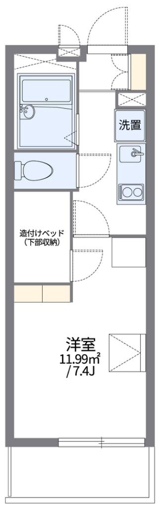 レオパレスバーディーパレス(1K/2階)の間取り写真