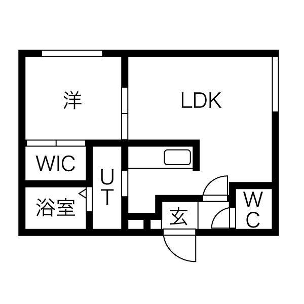 BLANC南円山(1LDK/1階)の間取り写真
