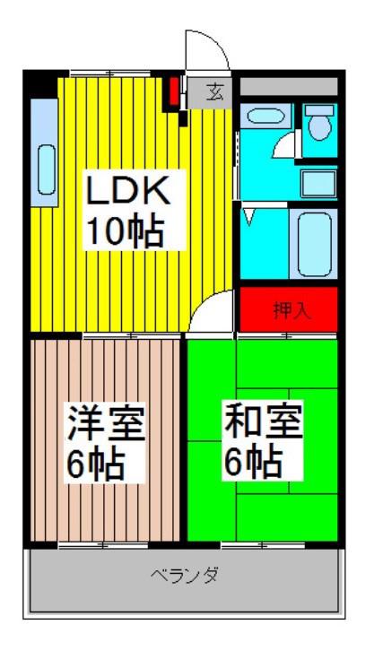 みなもとマンションII(2LDK/3階)の間取り写真