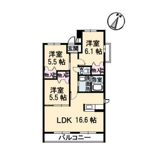 グランマスト観音寺新町(3LDK/3階)の間取り写真