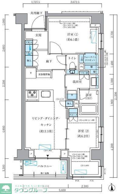 パークアクシス品川シーサイド(2LDK/2階)の間取り写真