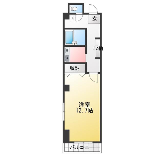 泉屋ビル(1K/8階)の間取り写真