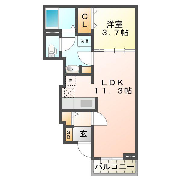 エスペランサ・津 A・B(1LDK/1階)の間取り写真
