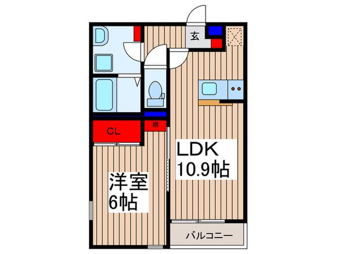 IXO・北大宮(1LDK/1階)の間取り写真