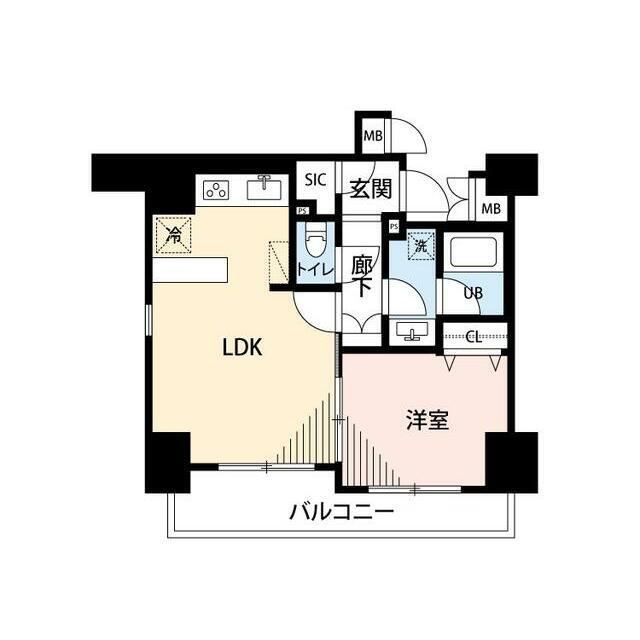 マイナビSTAY日本橋パークサイド 部屋番号202(1LDK/2階)の間取り写真