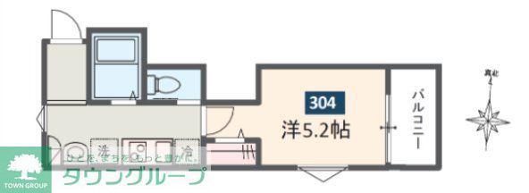 MELDIA秋山(1K/3階)の間取り写真