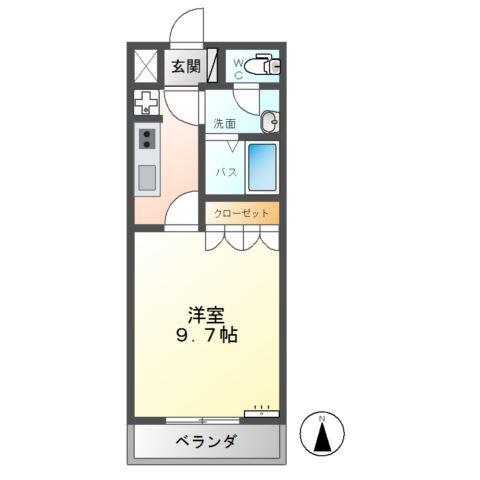 セレーノ(1K/1階)の間取り写真