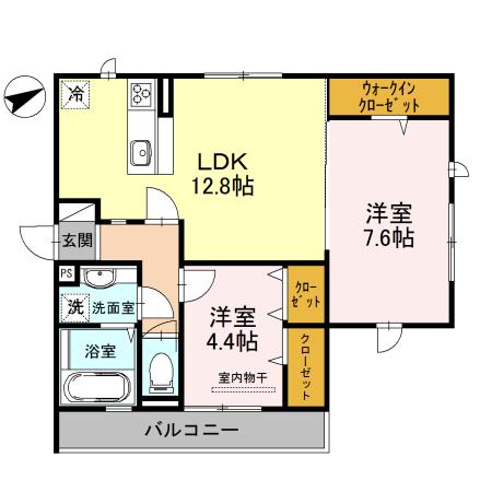 ゾナ ディ ウエスト(2LDK/3階)の間取り写真