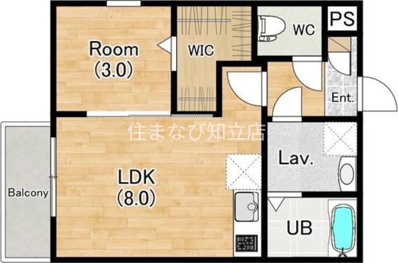 ジーメゾン知立(1LDK/1階)の間取り写真