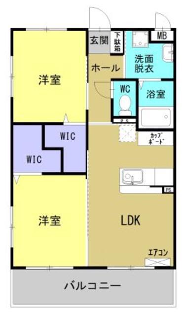 エリゼ南泉田(2LDK/1階)の間取り写真