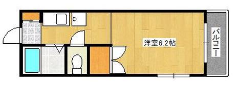 フジグレイス(ワンルーム/2階)の間取り写真