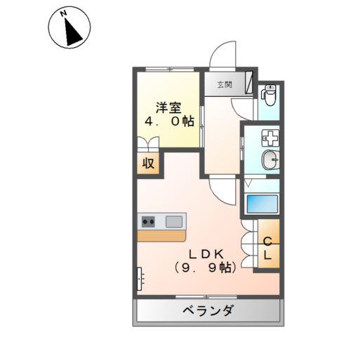 アイリス(1LDK/1階)の間取り写真