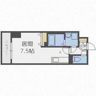 アルファスクエア北15条(1K/14階)の間取り写真
