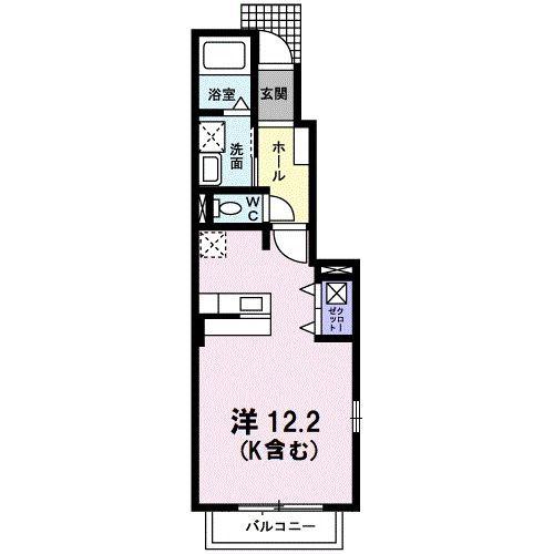 ホワイトメゾンVI(ワンルーム/1階)の間取り写真