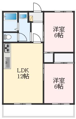 ハイツ菅原B棟(2LDK/2階)の間取り写真