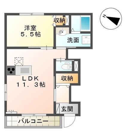 LUNA SOLEIL(1LDK/1階)の間取り写真