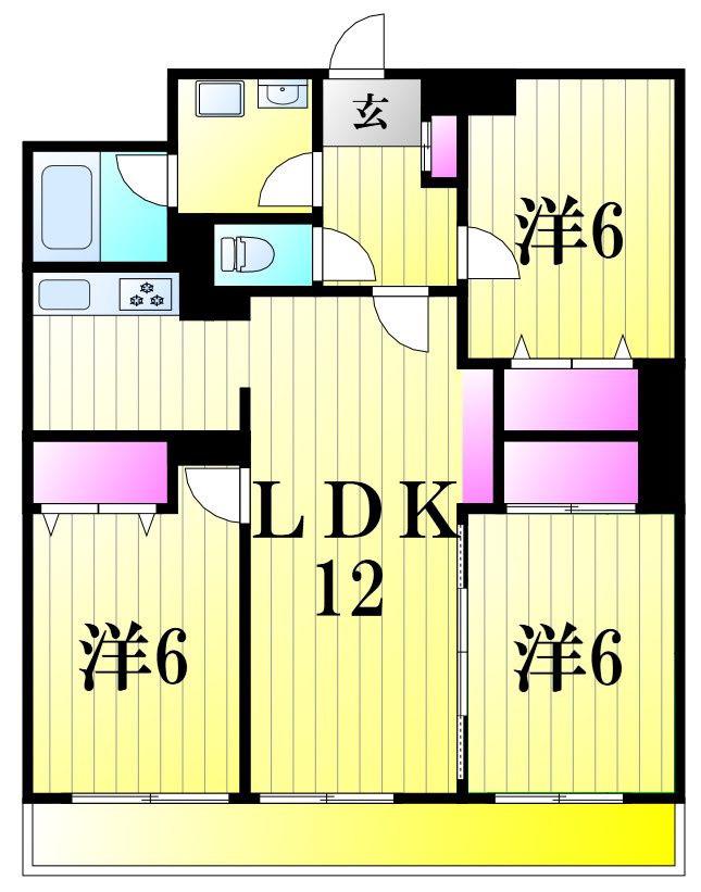 INSURANCE BLDG II(3LDK/9階)の間取り写真