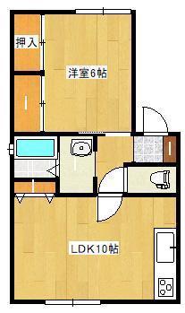 フレグランスMAENO(1LDK/1階)の間取り写真