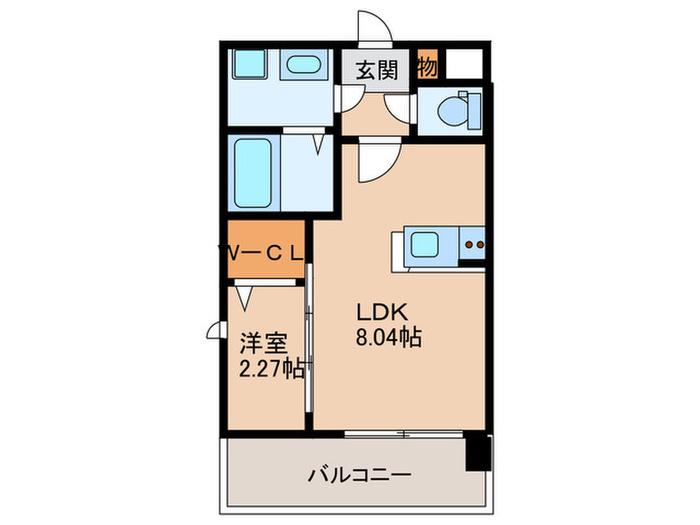 パグーロ西新南(1LDK/9階)の間取り写真
